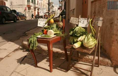Mola, nelle vie del centro storico i colori e i profumi delle "sedie della verdura"